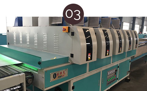 Recubrimiento y recocido UV, acondicionamiento durante 48h-72h.